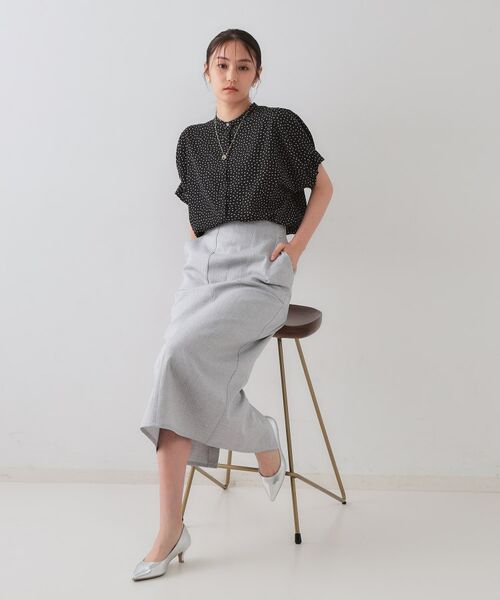 OPAQUE.CLIP / オペーク ドット クリップ シャツ・ブラウス | 幾何柄アソート タックドルマンスリーブブラウス【洗濯機洗い可】 | 詳細7
