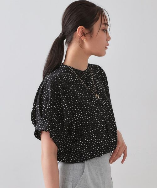 OPAQUE.CLIP / オペーク ドット クリップ シャツ・ブラウス | 幾何柄アソート タックドルマンスリーブブラウス【洗濯機洗い可】(ブラック(119))