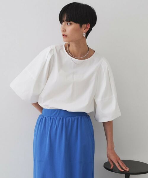 OPAQUE.CLIP / オペーク ドット クリップ シャツ・ブラウス | バルーンスリーブブラウス【洗濯機洗い可】(ホワイト(001))