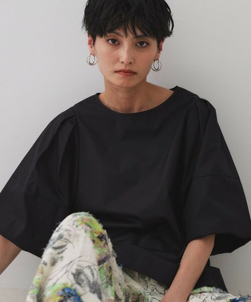 OPAQUE.CLIP / オペーク ドット クリップ シャツ・ブラウス | バルーンスリーブブラウス【洗濯機洗い可】(ブラック(019))