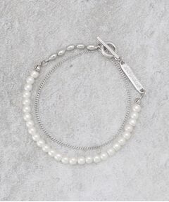 OPAQUE.CLIP / オペーク ドット クリップ ブレスレット・バングル | フェイクパール×チェーン2連ブレスレット