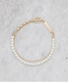 OPAQUE.CLIP / オペーク ドット クリップ ブレスレット・バングル | フェイクパール×チェーン2連ブレスレット