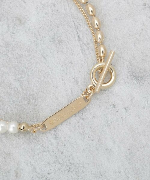 OPAQUE.CLIP / オペーク ドット クリップ ブレスレット・バングル | フェイクパール×チェーン2連ブレスレット | 詳細2