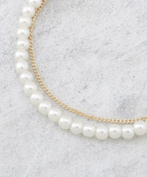 OPAQUE.CLIP / オペーク ドット クリップ ブレスレット・バングル | フェイクパール×チェーン2連ブレスレット | 詳細3