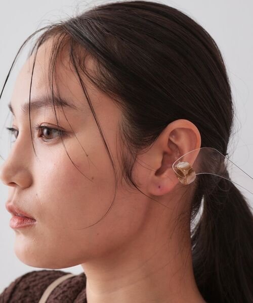 OPAQUE.CLIP / オペーク ドット クリップ ピアス・イヤリング | マーブル×ダブルラインメタルセットイヤーカフ | 詳細5