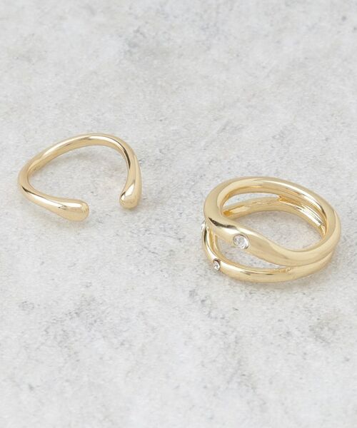 OPAQUE.CLIP / オペーク ドット クリップ リング | ビジューダブルラインセットリング | 詳細1