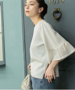 OPAQUE.CLIP / オペーク ドット クリップ ニット・セーター | 《5色展開》シアーフレアスリーブニット【洗濯機洗い可】