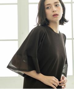 OPAQUE.CLIP / オペーク ドット クリップ ニット・セーター | 《5色展開》シアーフレアスリーブニット【洗濯機洗い可】