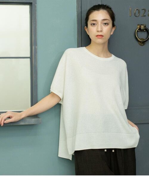 OPAQUE.CLIP / オペーク ドット クリップ ニット・セーター | 《5色展開/S-LLサイズ》リラクシーメッシュニット【洗濯機洗い可】 | 詳細4