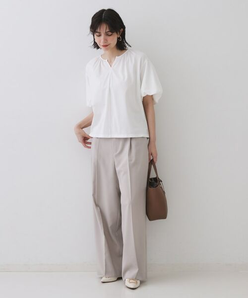 OPAQUE.CLIP / オペーク ドット クリップ カットソー | バルーンスリーブトップス/セットアップ対応【UVケア/接触冷感/洗濯機洗い可】 | 詳細3