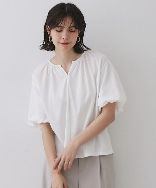 OPAQUE. CLIP/オペーク ドット クリップ バルーンスリーブトップス/セットアップ対応【UVケア/接触冷感/洗濯機洗い可】 ホワイト(001) 38(M) OPAQUE. CLIP/オペーク ドット クリップ バルーンスリーブトップス/セットアップ対応【UVケア/接触冷感/洗濯機洗い可】 ホワイト(001) 38(M)