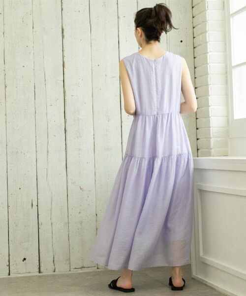 OPAQUE.CLIP / オペーク ドット クリップ ロング・マキシ丈ワンピース | 麻混シアーギャザーティアードワンピース【洗濯機洗い可】 | 詳細20