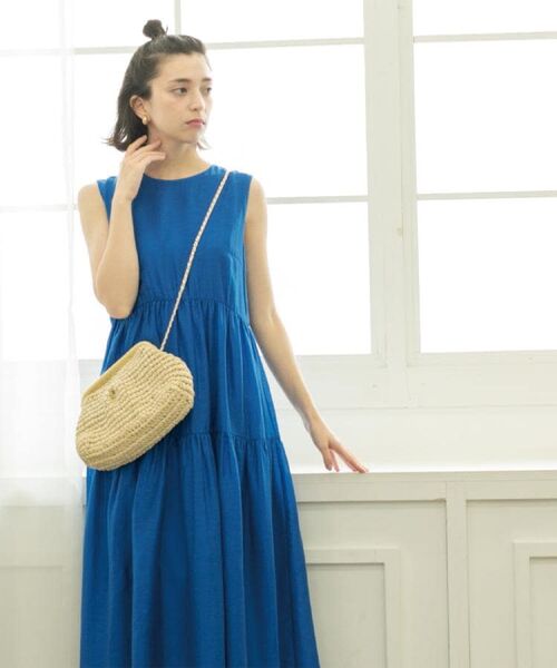 OPAQUE.CLIP / オペーク ドット クリップ ロング・マキシ丈ワンピース | 麻混シアーギャザーティアードワンピース【洗濯機洗い可】 | 詳細23