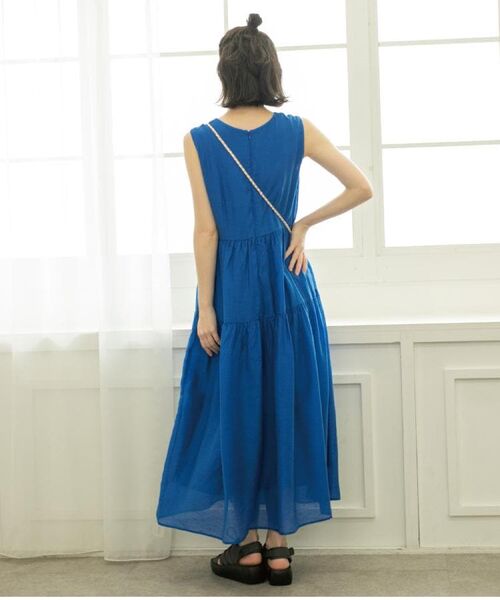 OPAQUE.CLIP / オペーク ドット クリップ ロング・マキシ丈ワンピース | 麻混シアーギャザーティアードワンピース【洗濯機洗い可】 | 詳細25