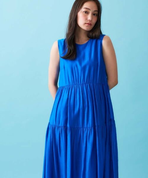 OPAQUE.CLIP / オペーク ドット クリップ ロング・マキシ丈ワンピース | 麻混シアーギャザーティアードワンピース【洗濯機洗い可】 | 詳細26