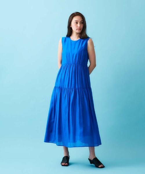 OPAQUE.CLIP / オペーク ドット クリップ ロング・マキシ丈ワンピース | 麻混シアーギャザーティアードワンピース【洗濯機洗い可】 | 詳細27