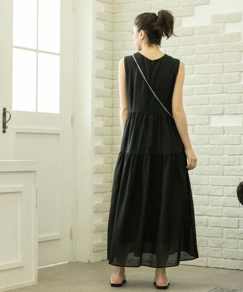 OPAQUE.CLIP / オペーク ドット クリップ ロング・マキシ丈ワンピース | 麻混シアーギャザーティアードワンピース【洗濯機洗い可】 | 詳細7