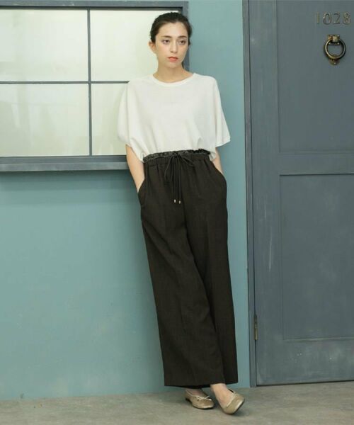 OPAQUE.CLIP / オペーク ドット クリップ パンツ | ウエストサテン使いイージーワイドパンツ【洗濯機洗い可】 | 詳細13