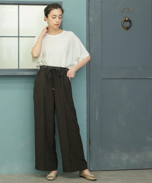 OPAQUE.CLIP / オペーク ドット クリップ パンツ | ウエストサテン使いイージーワイドパンツ【洗濯機洗い可】 | 詳細14