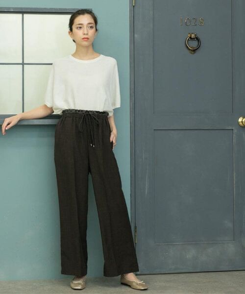 OPAQUE.CLIP / オペーク ドット クリップ パンツ | ウエストサテン使いイージーワイドパンツ【洗濯機洗い可】 | 詳細16