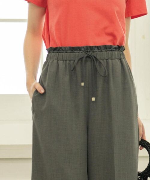 OPAQUE.CLIP / オペーク ドット クリップ パンツ | ウエストサテン使いイージーワイドパンツ【洗濯機洗い可】 | 詳細2