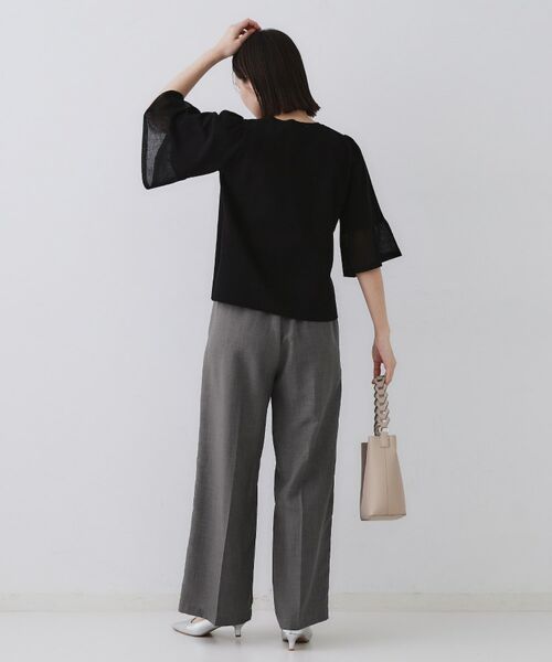 OPAQUE.CLIP / オペーク ドット クリップ パンツ | ウエストサテン使いイージーワイドパンツ【洗濯機洗い可】 | 詳細20