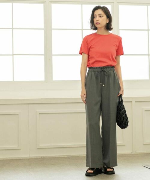 OPAQUE.CLIP / オペーク ドット クリップ パンツ | ウエストサテン使いイージーワイドパンツ【洗濯機洗い可】 | 詳細3