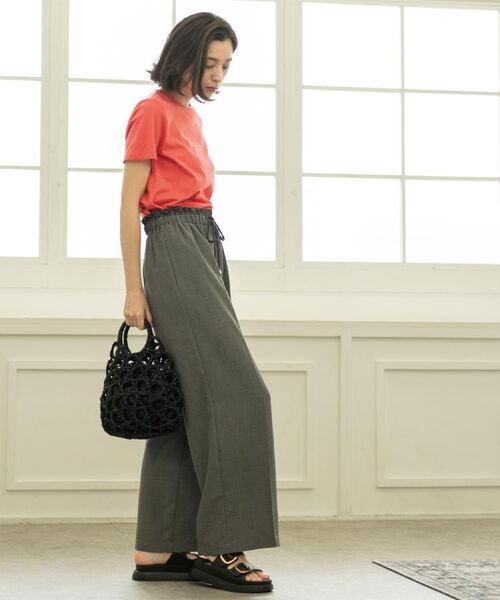 OPAQUE.CLIP / オペーク ドット クリップ パンツ | ウエストサテン使いイージーワイドパンツ【洗濯機洗い可】 | 詳細4