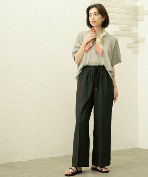 OPAQUE.CLIP / オペーク ドット クリップ パンツ | ウエストサテン使いイージーワイドパンツ【洗濯機洗い可】 | 詳細6