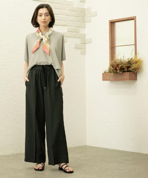 OPAQUE.CLIP / オペーク ドット クリップ パンツ | ウエストサテン使いイージーワイドパンツ【洗濯機洗い可】 | 詳細7