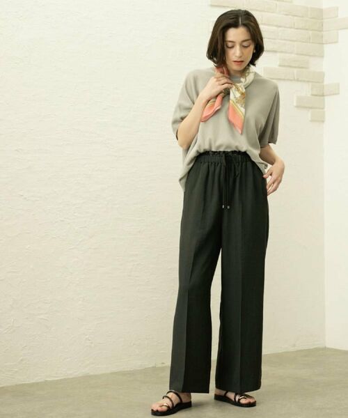 OPAQUE.CLIP / オペーク ドット クリップ パンツ | ウエストサテン使いイージーワイドパンツ【洗濯機洗い可】 | 詳細8