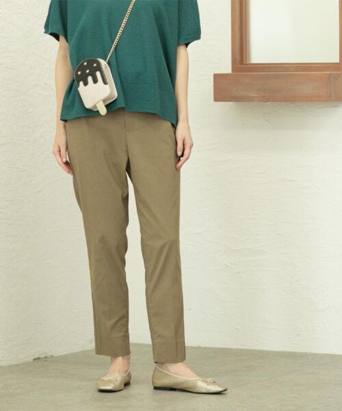 OPAQUE.CLIP / オペーク ドット クリップ ショート・ハーフ・半端丈パンツ | 《S-LLサイズ》ハイストレッチスティックパンツ【洗濯機洗い可/接触冷感】(モカブラウン(042))