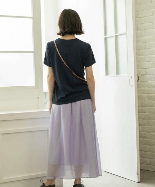 OPAQUE.CLIP / オペーク ドット クリップ ロング・マキシ丈スカート | 麻混シアーギャザーフレアスカート【洗濯機洗い可】 | 詳細10