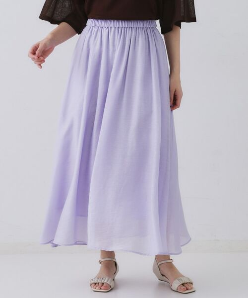 OPAQUE.CLIP / オペーク ドット クリップ ロング・マキシ丈スカート | 麻混シアーギャザーフレアスカート【洗濯機洗い可】 | 詳細24