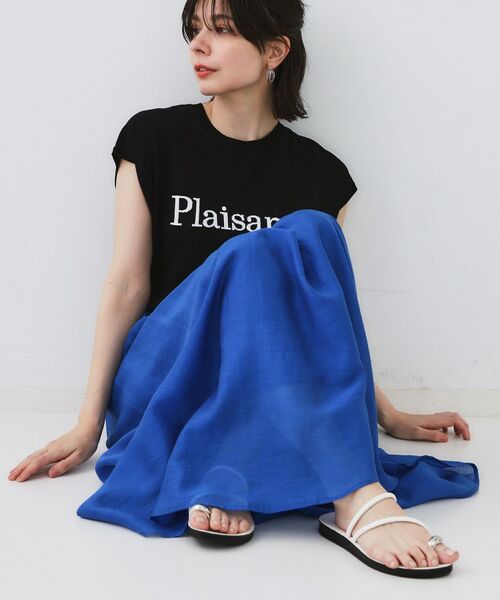 OPAQUE.CLIP / オペーク ドット クリップ ロング・マキシ丈スカート | 麻混シアーギャザーフレアスカート【洗濯機洗い可】 | 詳細29