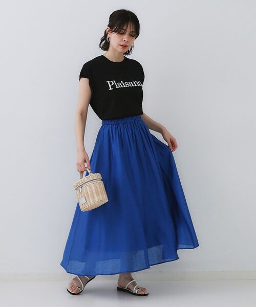 OPAQUE.CLIP / オペーク ドット クリップ ロング・マキシ丈スカート | 麻混シアーギャザーフレアスカート【洗濯機洗い可】 | 詳細30