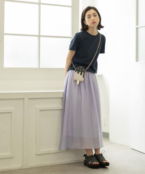 OPAQUE.CLIP / オペーク ドット クリップ ロング・マキシ丈スカート | 麻混シアーギャザーフレアスカート【洗濯機洗い可】 | 詳細8