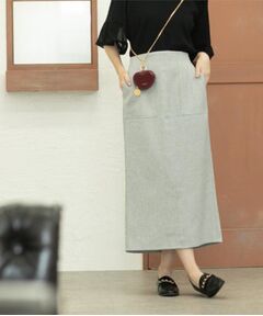 OPAQUE.CLIP / オペーク ドット クリップ ロング・マキシ丈スカート | 《美人百花掲載》ストレッチリネンライクタイトスカート【洗濯機洗い可】