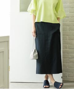 OPAQUE.CLIP / オペーク ドット クリップ ロング・マキシ丈スカート | 《美人百花掲載》ストレッチリネンライクタイトスカート【洗濯機洗い可】