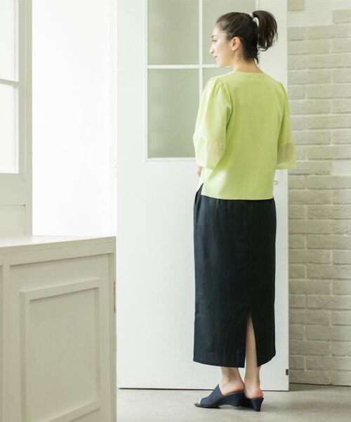 OPAQUE.CLIP / オペーク ドット クリップ ロング・マキシ丈スカート | 《美人百花掲載》ストレッチリネンライクタイトスカート【洗濯機洗い可】 | 詳細15