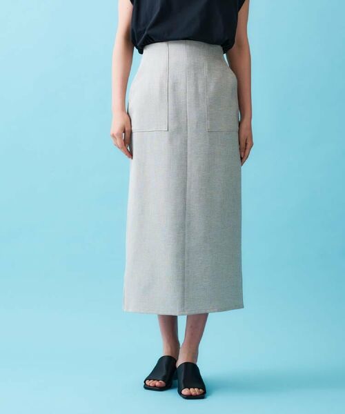 OPAQUE.CLIP / オペーク ドット クリップ ロング・マキシ丈スカート | 《美人百花掲載》ストレッチリネンライクタイトスカート【洗濯機洗い可】 | 詳細16