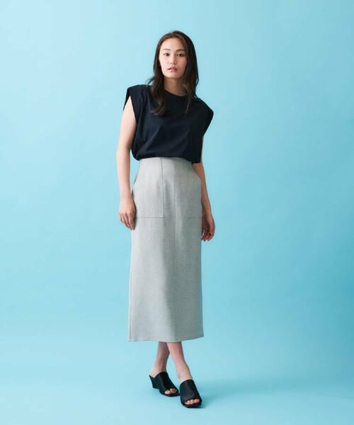 OPAQUE.CLIP / オペーク ドット クリップ ロング・マキシ丈スカート | 《美人百花掲載》ストレッチリネンライクタイトスカート【洗濯機洗い可】 | 詳細17