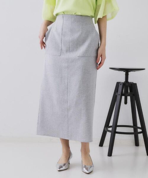 OPAQUE.CLIP / オペーク ドット クリップ ロング・マキシ丈スカート | 《美人百花掲載》ストレッチリネンライクタイトスカート【洗濯機洗い可】 | 詳細19