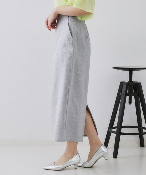 OPAQUE.CLIP / オペーク ドット クリップ ロング・マキシ丈スカート | 《美人百花掲載》ストレッチリネンライクタイトスカート【洗濯機洗い可】 | 詳細20
