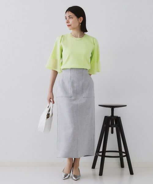 OPAQUE.CLIP / オペーク ドット クリップ ロング・マキシ丈スカート | 《美人百花掲載》ストレッチリネンライクタイトスカート【洗濯機洗い可】 | 詳細21