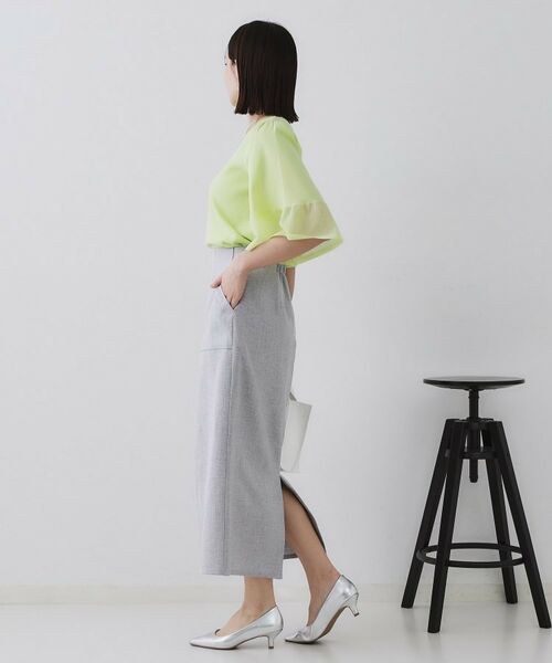 OPAQUE.CLIP / オペーク ドット クリップ ロング・マキシ丈スカート | 《美人百花掲載》ストレッチリネンライクタイトスカート【洗濯機洗い可】 | 詳細22