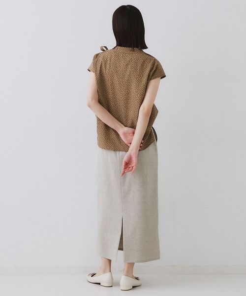 OPAQUE.CLIP / オペーク ドット クリップ ロング・マキシ丈スカート | 《美人百花掲載》ストレッチリネンライクタイトスカート【洗濯機洗い可】 | 詳細26