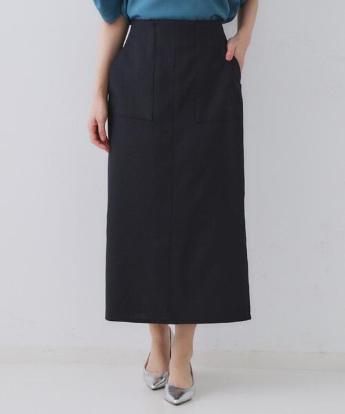 OPAQUE.CLIP / オペーク ドット クリップ ロング・マキシ丈スカート | 《美人百花掲載》ストレッチリネンライクタイトスカート【洗濯機洗い可】 | 詳細28