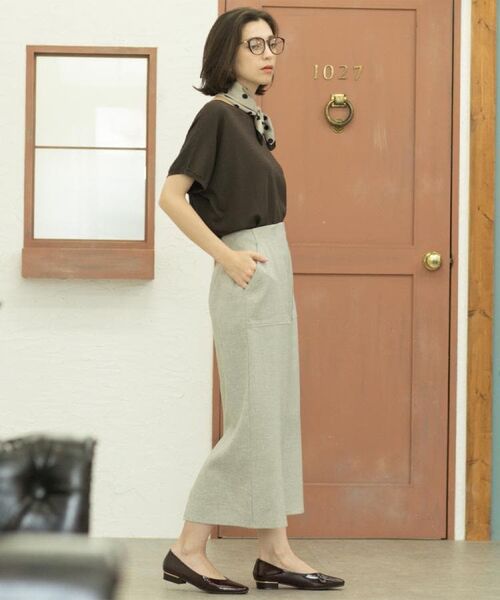 OPAQUE.CLIP / オペーク ドット クリップ ロング・マキシ丈スカート | 《美人百花掲載》ストレッチリネンライクタイトスカート【洗濯機洗い可】 | 詳細8