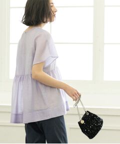 OPAQUE.CLIP / オペーク ドット クリップ シャツ・ブラウス | 麻混シアーペプラムブラウス【洗濯機洗い可】